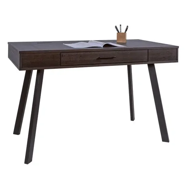 Realspace 48″W Lancott Computer Desk, Dark Brown