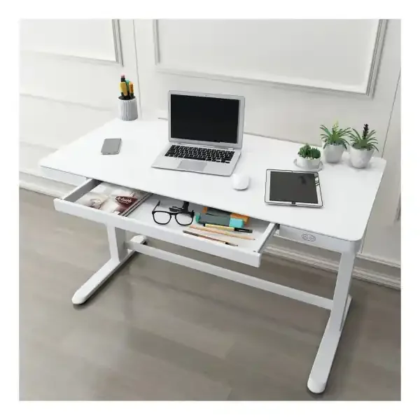 Realspace 48‘‘W Electric Height-Adjustable Standing Desk, White