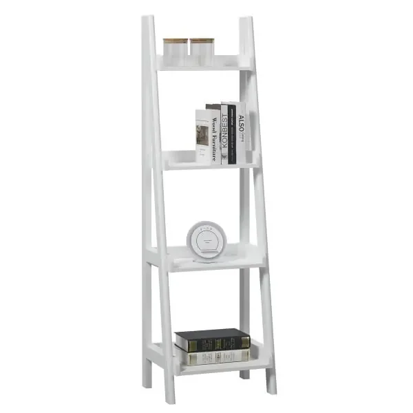 Realspace 60″”H 4-Shelf Narrow Ladder Bookcase, White