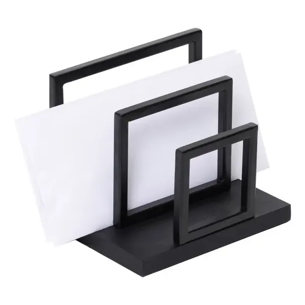 Realspace Acadia Wood/Metal Letter Sorter, 6-1/4″”H X 6-3/4″”W X 5″”D, Black