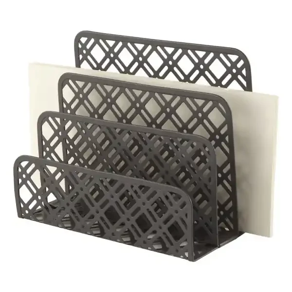 Realspace Acrylic Desktop Caddy With Letter Sorter, 4-7/8″H X 8-1/4″W X 5-7/8″D, Clear/Gold
