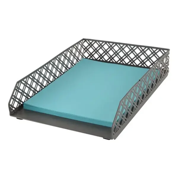 Realspace Acrylic Magazine File Holder, 11-3/4″H X 4-1/8″W X 9-7/8″D, Clear/Gold