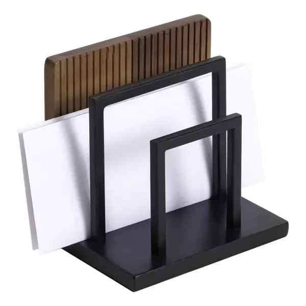 Realspace Becker Wood/Metal Letter Sorter, 6-3/4″”H X 7″”W X 5″”D, Natural/Black