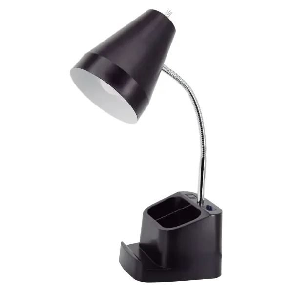 Realspace Lusina Led Organizer Desk Lamp With Usb, 18‘‘H, Black