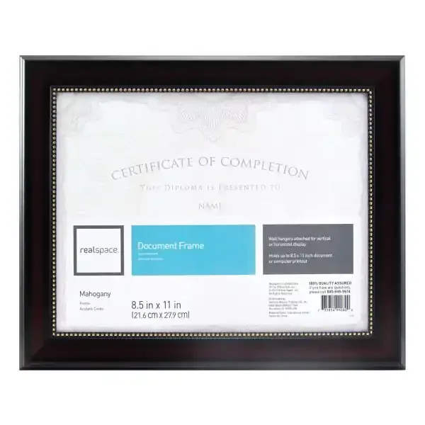 Realspace Photo/Document Frame, Harrison, 8-1/2‘‘ X 11‘‘, Mahogany
