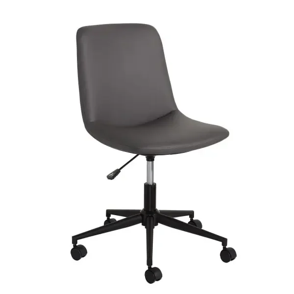 Realspace Praxley Faux Leather Low-Back Task Chair, Dark Gray