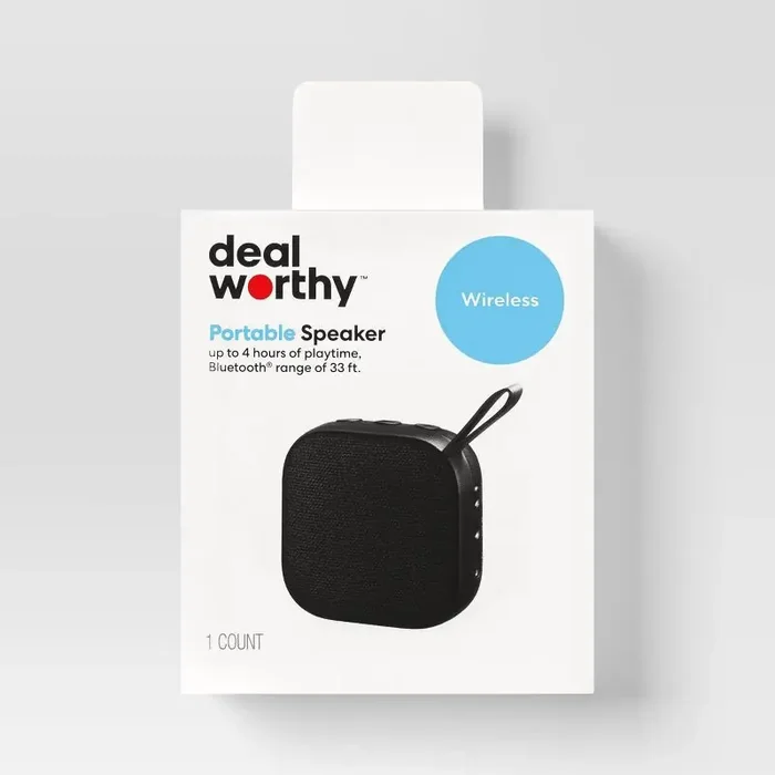 Rechargeable Battery Bluetooth Speaker – dealworthy™ Black Portable, Wireless USB Connection