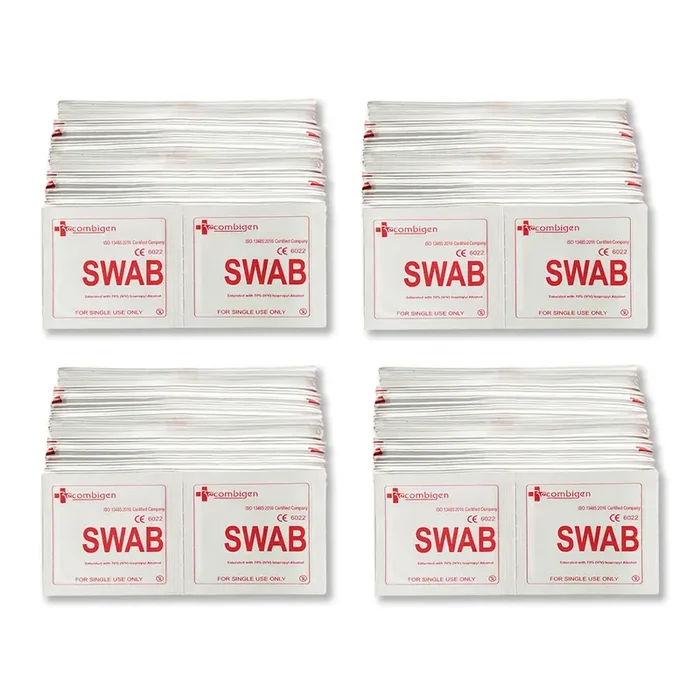 Recombigen Disposable Alcohol swab,Antiseptic cleaning swab, Sterile antiseptic swab(1000 swabs)