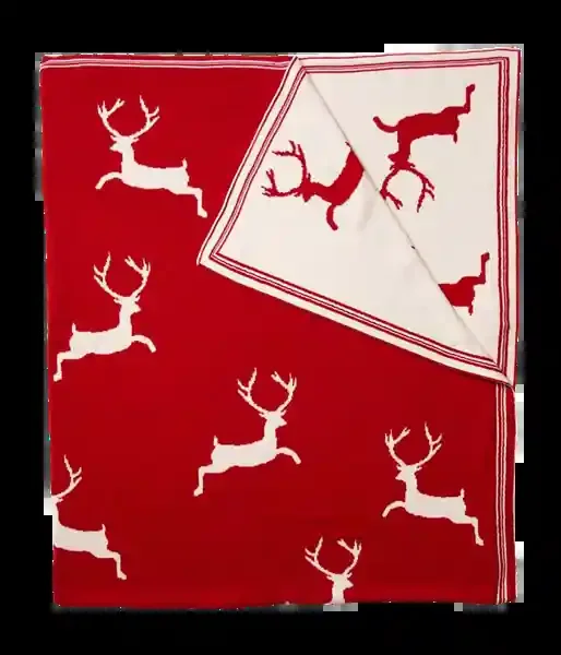 Red Cotton Throw Blanket
