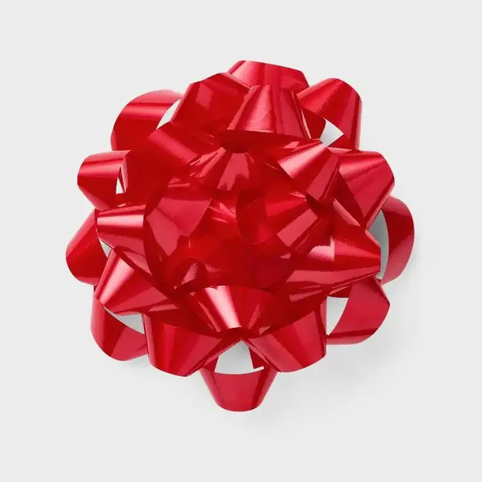 Red Gift Bow – Spritz™ Solid Plastic Decorative for All Occasions, Birthday, Easter, 6″