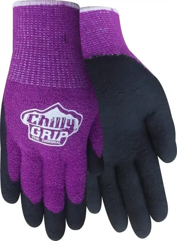 Red Steer Glove Company Chilly Grip Dot Liner General Utility Gloves – Purple