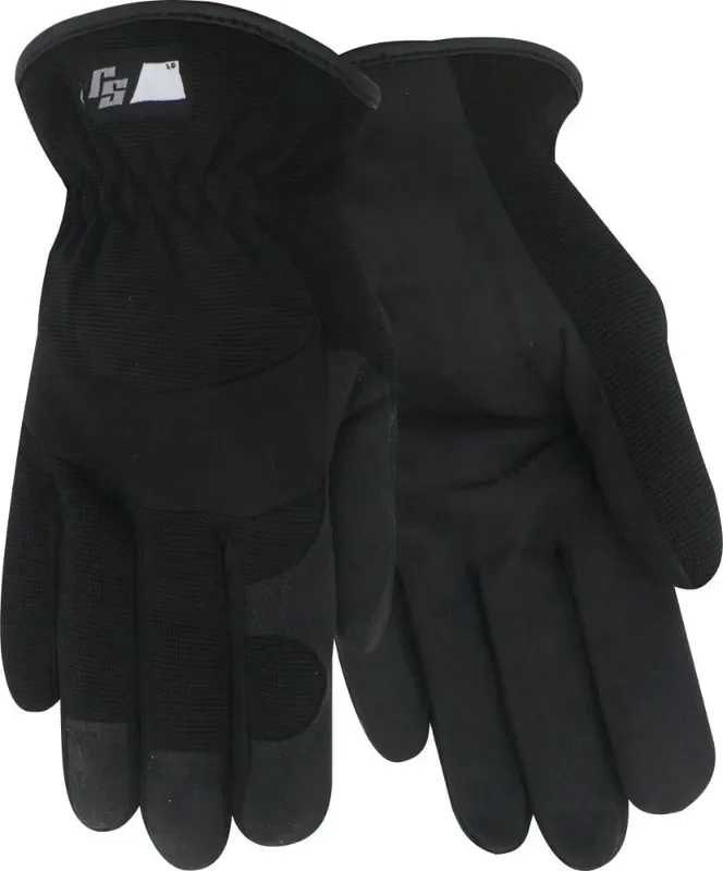 Red Steer Glove Company Ironskin Synthetic Leather Palm Driver Gloves – Black
