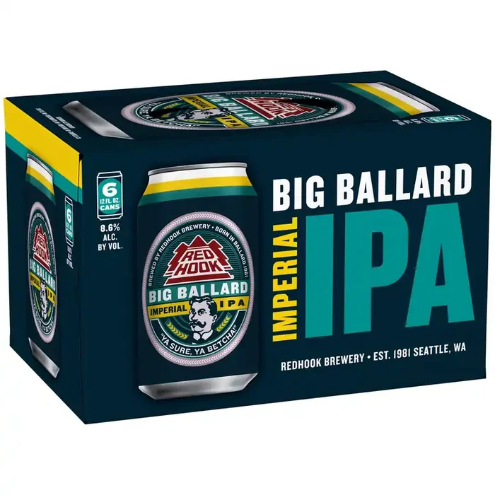 Redhook Big Ballard Imperial IPA, 6 Pack 12 fl. oz. Cans, 8.6% ABV