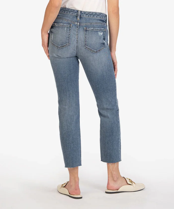 Reese Mid Rise Ankle Slim Straight Leg Flavorful Wash