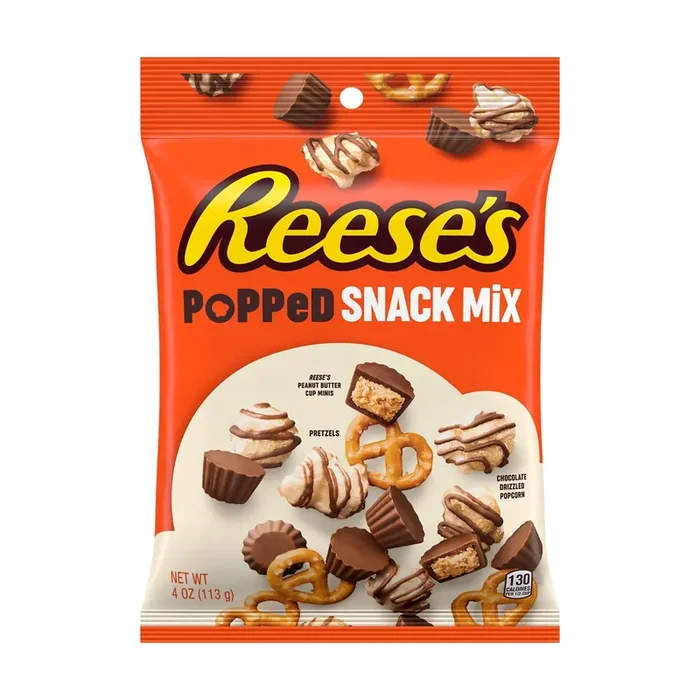 Reese‘s Chocolate Peanut Butter Popped, Snack Mix Bag, 4 oz