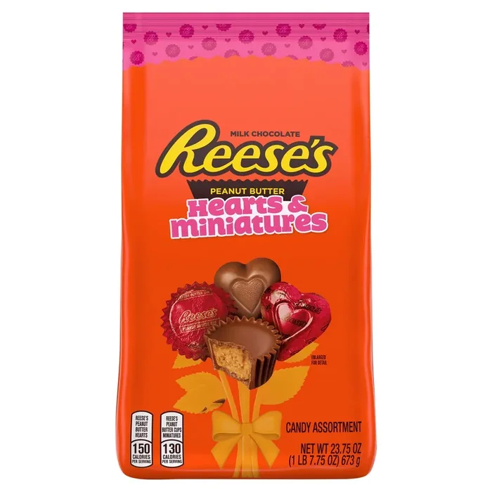 Reese‘s Hearts & Miniatures Milk Chocolate Peanut Butter Candy Assortment 23.75 oz