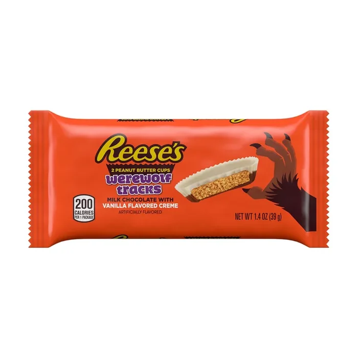 Reese‘s Milk Chocolate and Vanilla Flavored Creme Peanut Butter Cups, Halloween Candy Pack, 1.4 oz