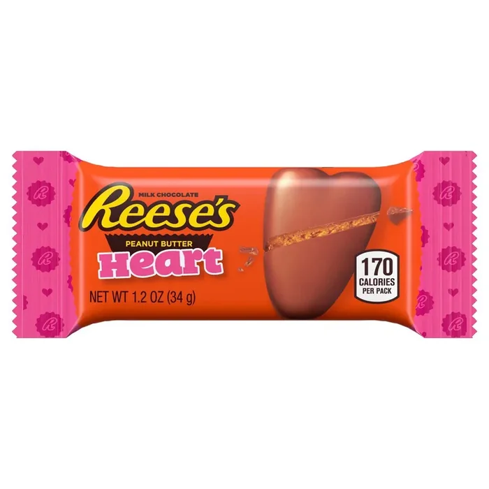 Reese‘s Milk Chocolate Peanut Butter Heart, Valentine‘s Candy Pack, 1.2 oz
