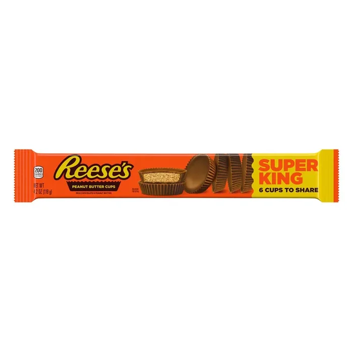Reese‘s Milk Chocolate Super King Size Peanut Butter Cups, Candy Pack, 4.2 oz