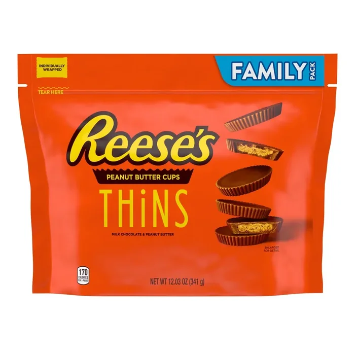 Reese‘s THiNS Milk Chocolate Peanut Butter Cups, Candy Family Pack, 12.03 oz