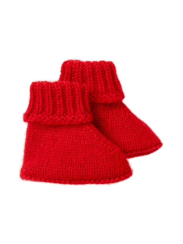 Regal Red Cashmere Booties