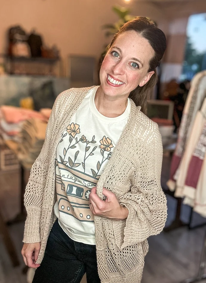 Relaxed Fit Boutique Cardigan | Fashionable Netted Knit