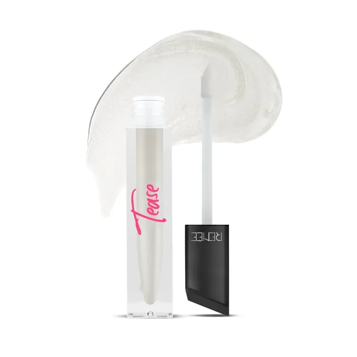 RENEE Tease Metallic Clear Lip Gloss with Plumping Effect, Long Lasting Hydration & Moisturization Light Weight, Non Sticky & Non Drying Formula, 5ml