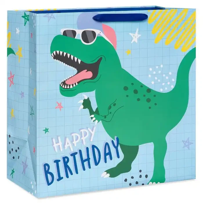 Retro Dino Kids‘ Square Gift Bag – Spritz™