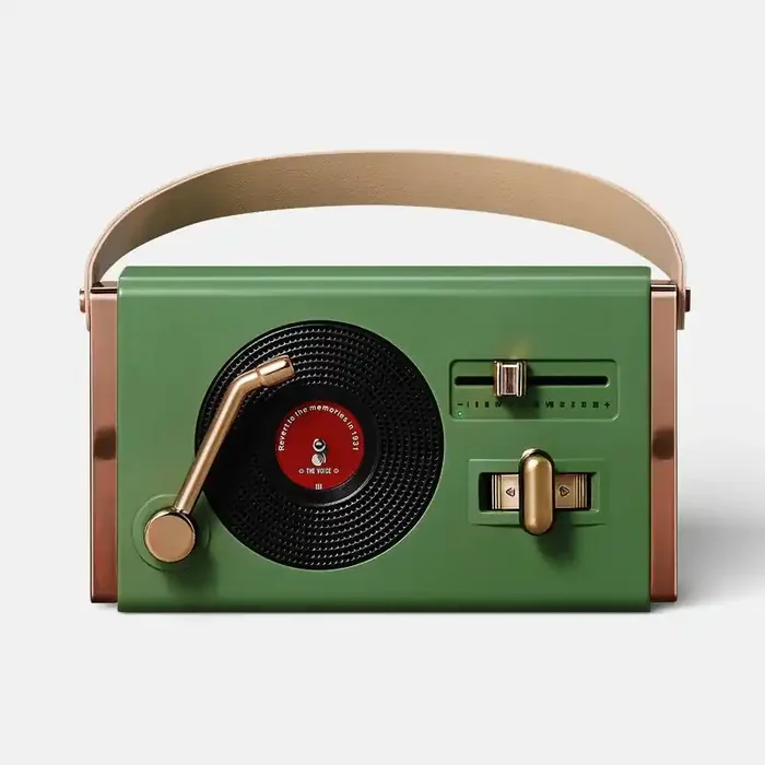 Retro Tech Wireless Bluetooth Speaker – heyday™ Green Fruit USB-C, 8-Hour Battery