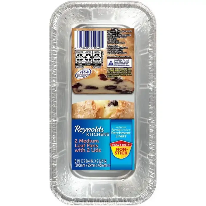 Reynolds Bakeware Non Stick Parchment Medium Loaf Pan With Lids