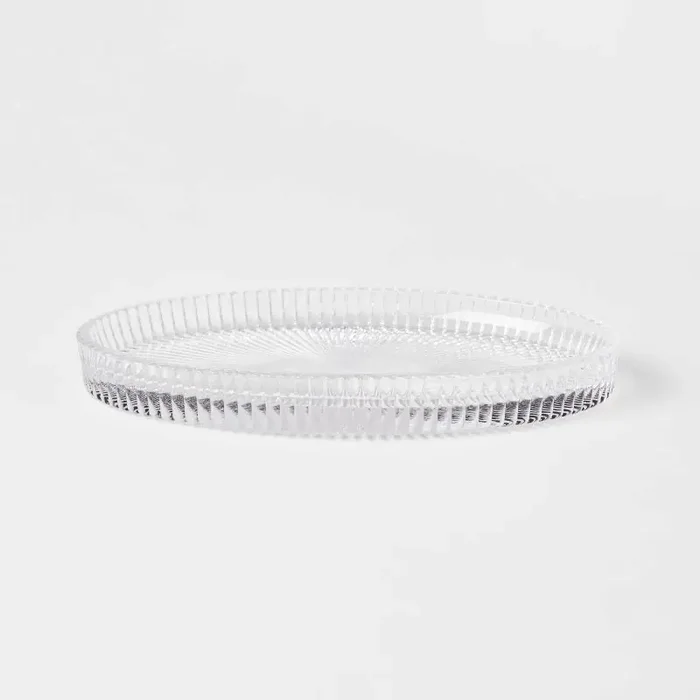 Ribbed Glass Vanity Tray Clear – Threshold™