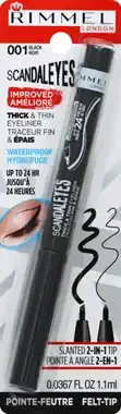 Rimmel Eyeliner, Thick & Thin, Waterproof, Black 001