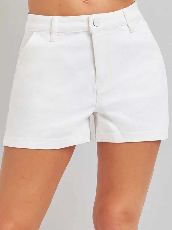 Risen High Rise Shorts – White