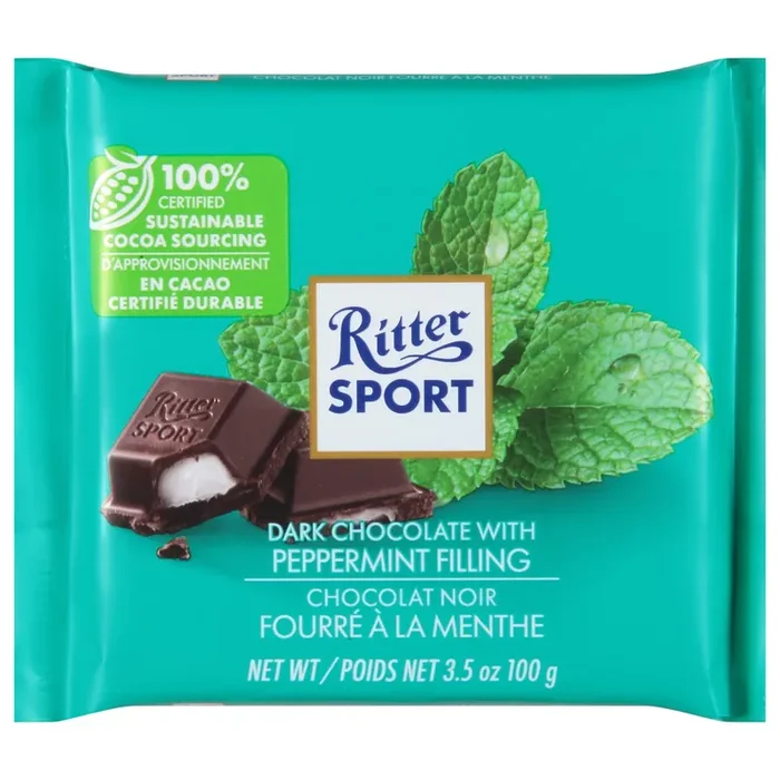 Ritter Sport Dark Chocolate with Peppermint Filling 3.5 oz