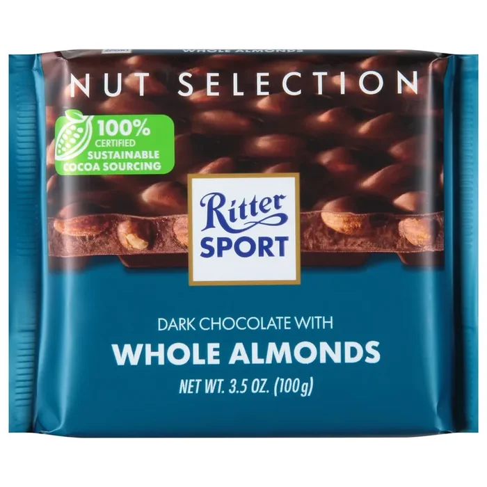 Ritter Sport dark chocolate with whole almonds