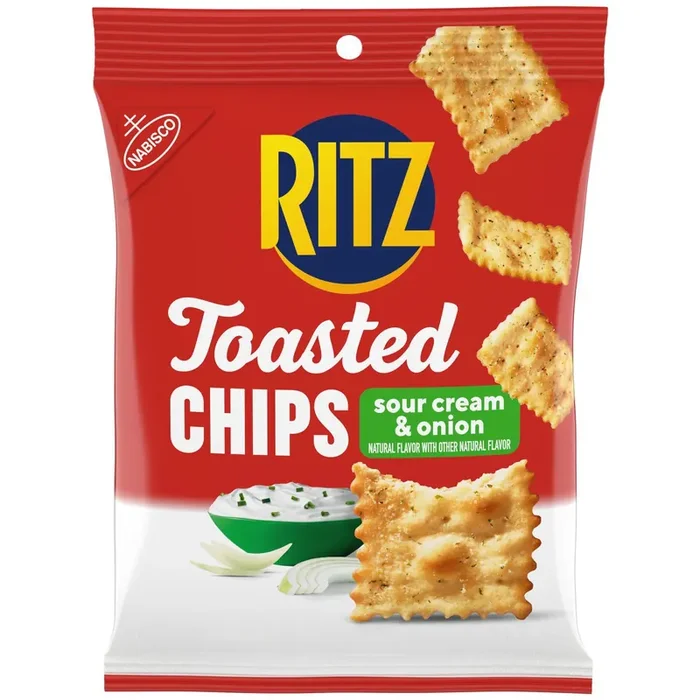 Ritz Toasted Chips Sour Cream And Onion Crackers, 2.5Oz
