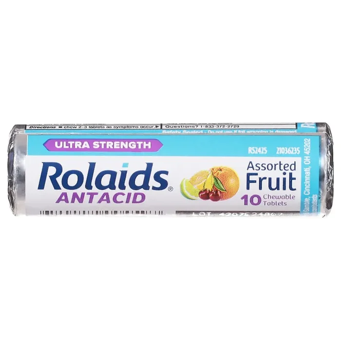 Rolaids Ultra Strength Assorted Fruit Antacid 10 Chewable Tablets