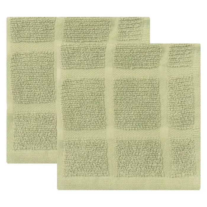 Room & Retreat 2pk Solid Dish Cloth Eucalyptus, 12 in x 12 in
