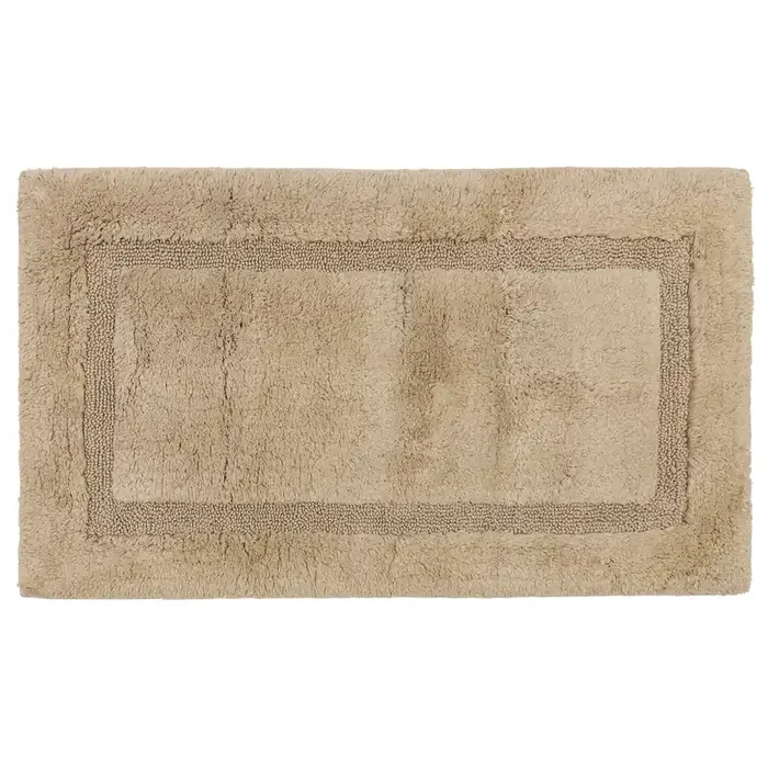 Room & Retreat Cotton Border Bath Mat Taupe 20″ x 34″
