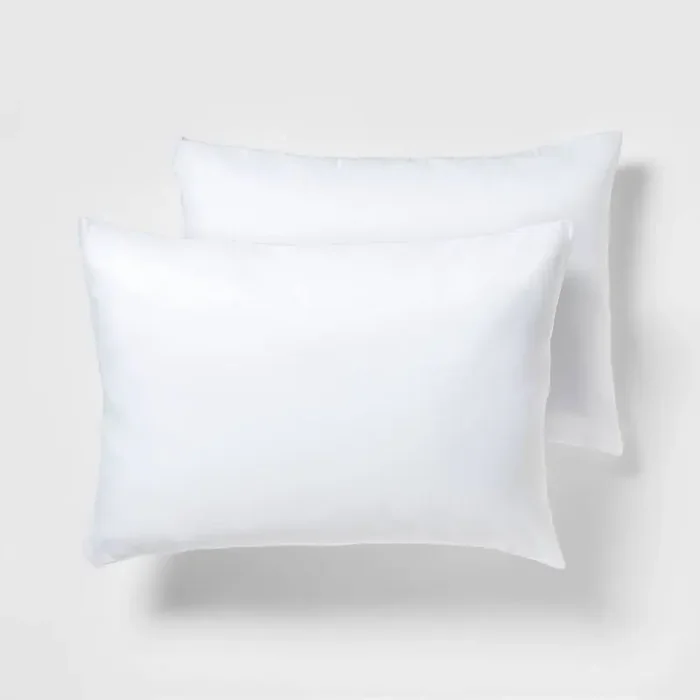 Room Essentials™ Standard Queen Soft Zippered Machine Washable Pillow Protector- 2 Pack- White 100% Polyester, OEKO-TEX Certified