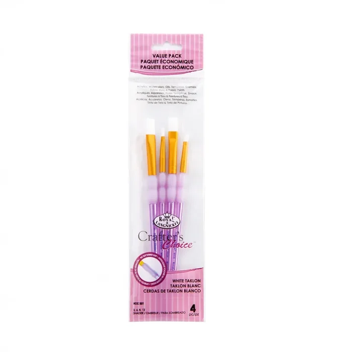 Royal & Langnickel Crafter‘s Choice White Taklon Shader Brush Set
