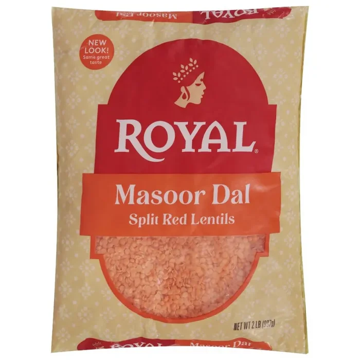 Royal Authentic Royal Masoor Dal or Red Lentils, 2lbs (32oz) – Premium Split Red Lentils – A Natural Source of Fiber and Protein