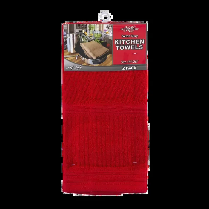 Royal Crest Cotton Terry Kitchen Towels – Cherry