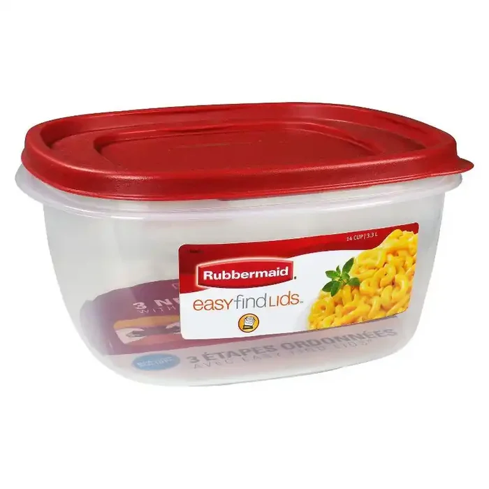 Rubbermaid 14 Cup Food Storage Container with Easy Find Lid Large Stackable Plastic, Microwave & Freezer Safe