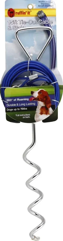 Ruffin‘ It Tie-Out Cable & Stake 1 ea
