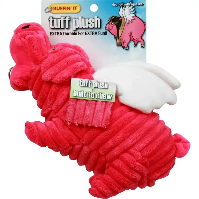 Ruffin‘ It Tuff Plush Flying Pig Dog Toy