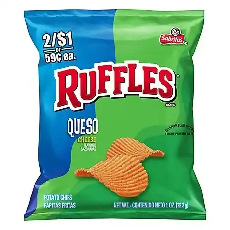 Ruffles Queso Potato Chips Plastic Bag
