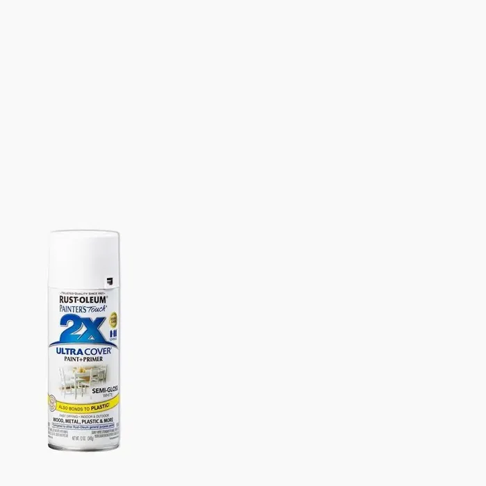 Rust-Oleum 12oz Painters Touch 2X Ultra Cover Semi-Gloss Spray Paint White Enamel for Interior & Exterior Surfaces