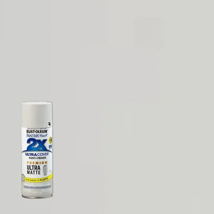 Rust-Oleum 12oz Painters Touch 2X Ultra Cover Spray Paint Matte Gray Enamel Finish for Interior & Exterior Surfaces