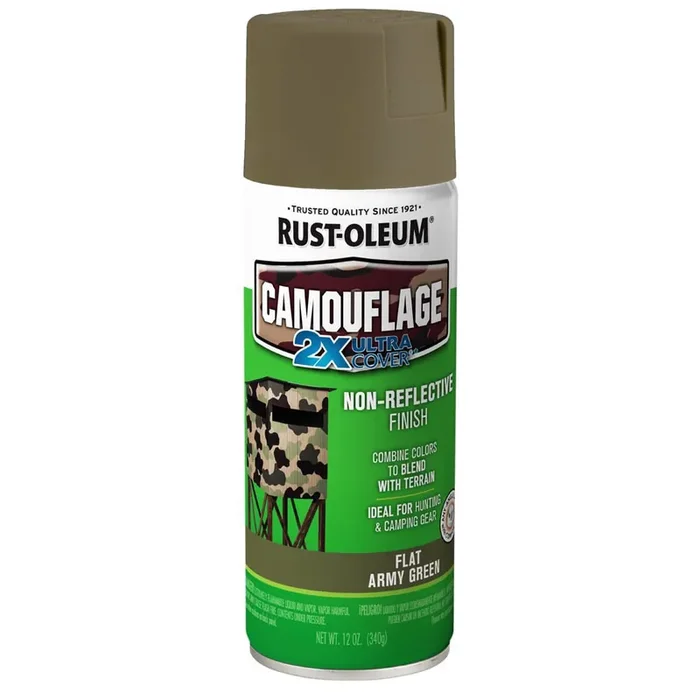 Rust-Oleum Camouflage Non-Reflective Finish Spray Paint – Flat Army Green